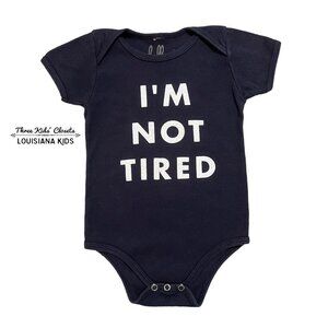 Hello Apparel 12-18m Navy I'm Not Tired Bodysuit Onesie